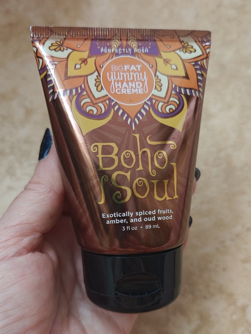 Perfectly Posh Boho Soul Hand Crème - Brown & Gold Accents